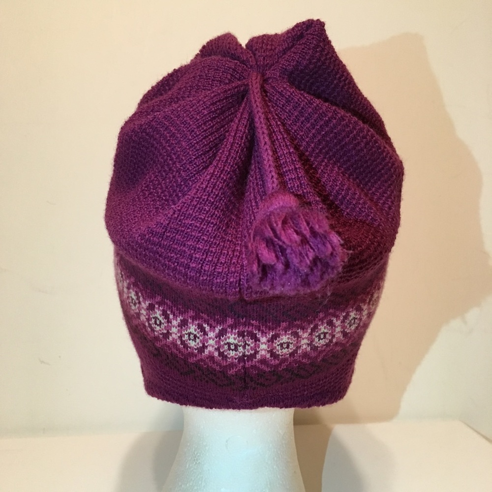 Columbia Wool Stocking Hat Purple Fleece Lined O/S - Picture 3 of 8